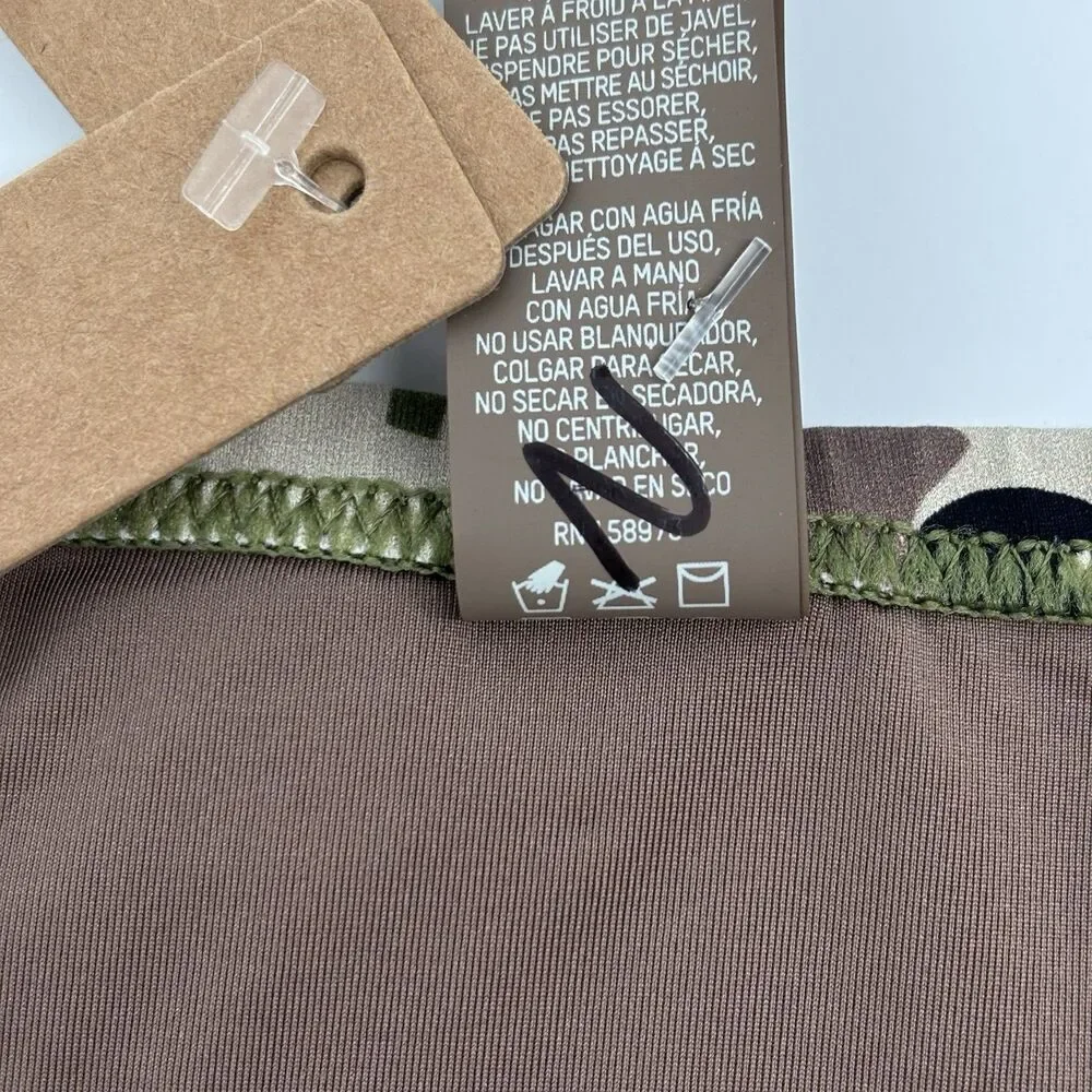 Skims Size 3X Recycled Swim Bikini Bottom Logo Cheeky Tanga Camo Print NWT